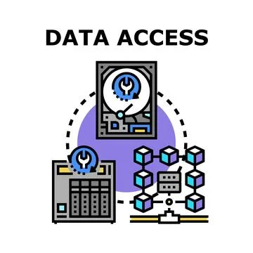 Data access and transferring information between devices Illustrazione stock