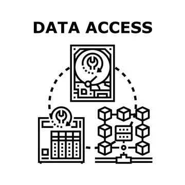 Data access and transferring information between devices Stock Illustration