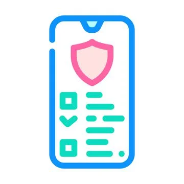 Data access color icon vector illustration line 库存插图