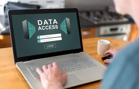 Data access concept on a laptop Foto stock