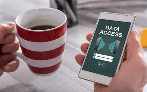 Data access concept on a smartphone Foto stock