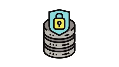 Data access control database color icon animation Stock Footage 326106272