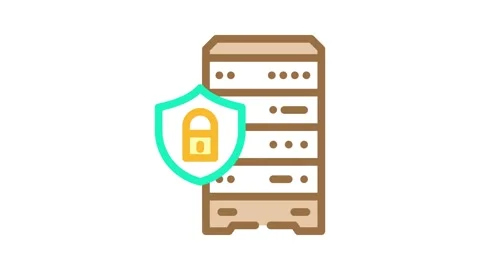 Data access control database color icon animation Stock Footage 327266460