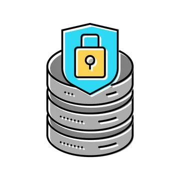 Data access control database color icon vector illustration Stock Illustration