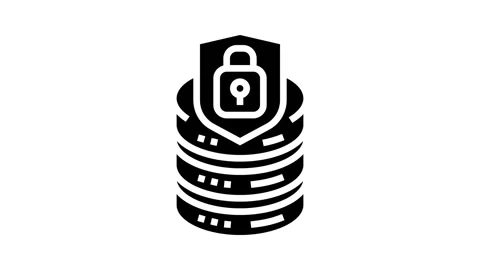 Data access control database glyph icon animation Stock Footage 326153111