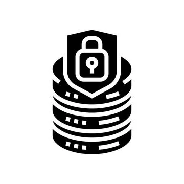 Data access control database glyph icon vector illustration Illustrazione stock