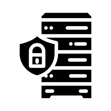 Data access control database glyph icon vector illustration Stock Illustration