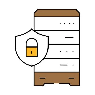 Data access control database icon color illustration Stock Illustration