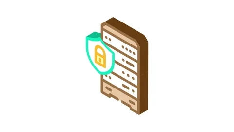 Data access control database isometric icon animation Stock Footage 327289402