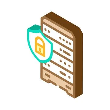 Data access control database isometric icon vector illustration Stock Illustration
