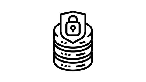 Data access control database line icon animation Stock Footage 326132250