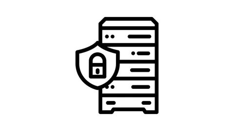 Data access control database line icon animation Stock Footage 326759757