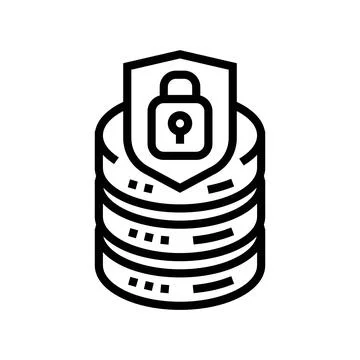 Data access control database line icon vector illustration 스톡 일러스트