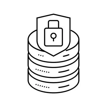 Data access control database line icon vector illustration イラスト素材