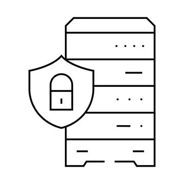 Data access control database line icon vector illustration Illustrazione stock