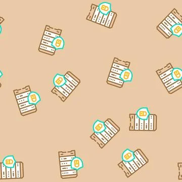 Data access control database vector seamless pattern Stock Illustration