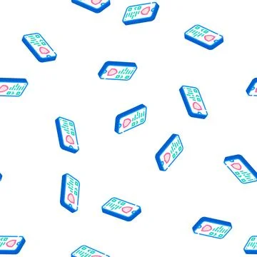 Data access isometric icon seamless pattern sign Stock Illustration