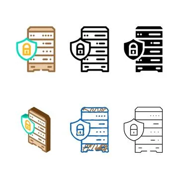 Data access styles control database color icon vector Stockillustratie