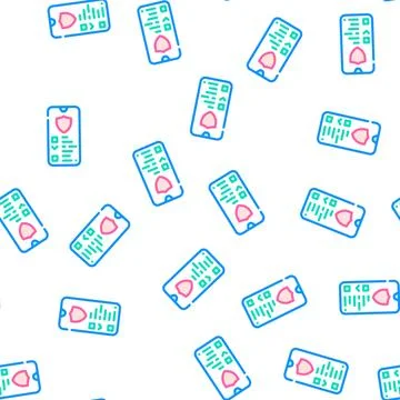 Data access vector seamless pattern line Stock Illustration