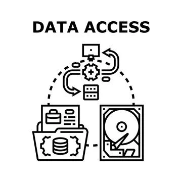 Data accessing concept of computer information technology イラスト素材