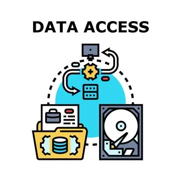 Data accessing concept of computer information technology Stock Illustration