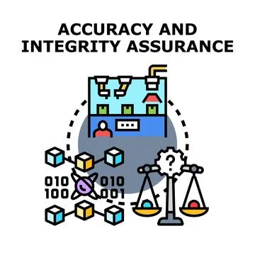 Data accuracy and integrity assurance process concept 스톡 일러스트
