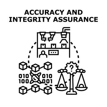 Data accuracy and integrity assurance process concept Stock Illustration