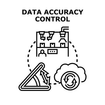 Data accuracy control concept managing information quality 스톡 일러스트
