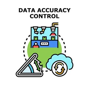 Data accuracy control concept managing information quality Stock Illustration