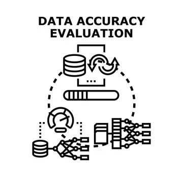 Data accuracy evaluation process with machine learning Stockillustratie