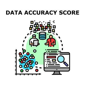Data accuracy score measuring information quality and precision Stock Illustration