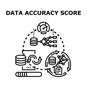 Data accuracy score processing and quality evaluation Stock Illustration