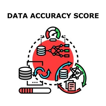 Data accuracy score processing and quality evaluation Stock Illustration