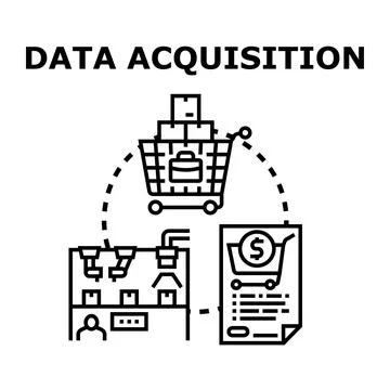 Data acquisition business process vector concept イラスト素材