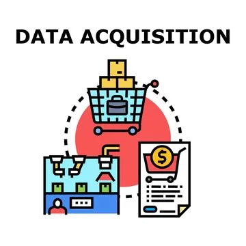 Data acquisition business process vector concept Stock Illustration