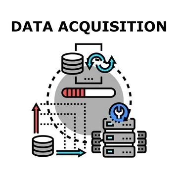 Data acquisition process engineering and management concept Stock Illustration