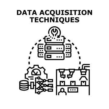 Data acquisition techniques collecting diverse information 스톡 일러스트