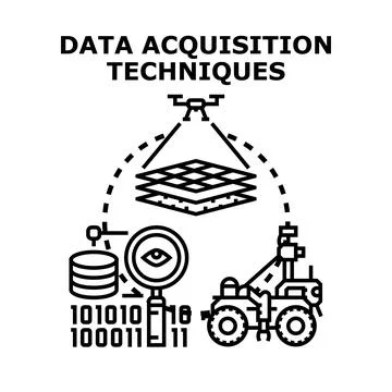 Data acquisition techniques using drone and rover Stock Illustration