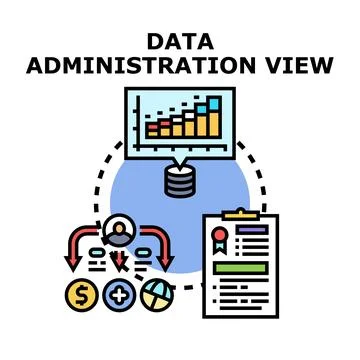 Data administration managing information flow and analytics Stock Illustration