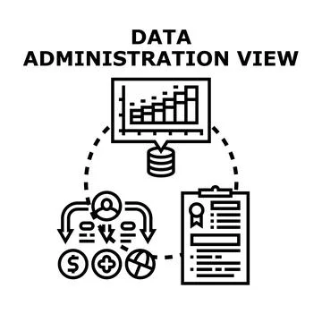 Data administration managing information flow and analytics 库存插图