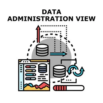 Data administration view managing information processing system 스톡 일러스트