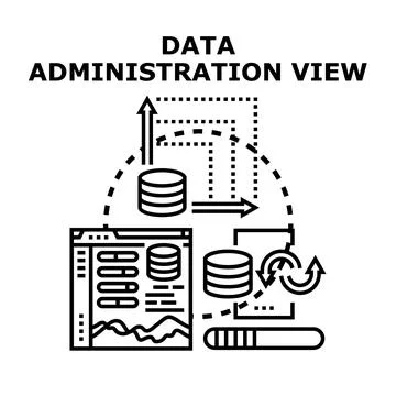 Data administration view managing information processing system Stockillustratie