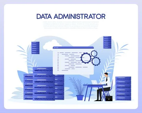 Data administrator people, great design for any purposes. Finance isometric Stock Illustration