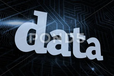 Data against futuristic black and blue background: Graphic #36915261