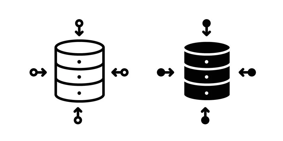 Data aggregation icon design. Simple Vector illustrations.. Illustrazione stock