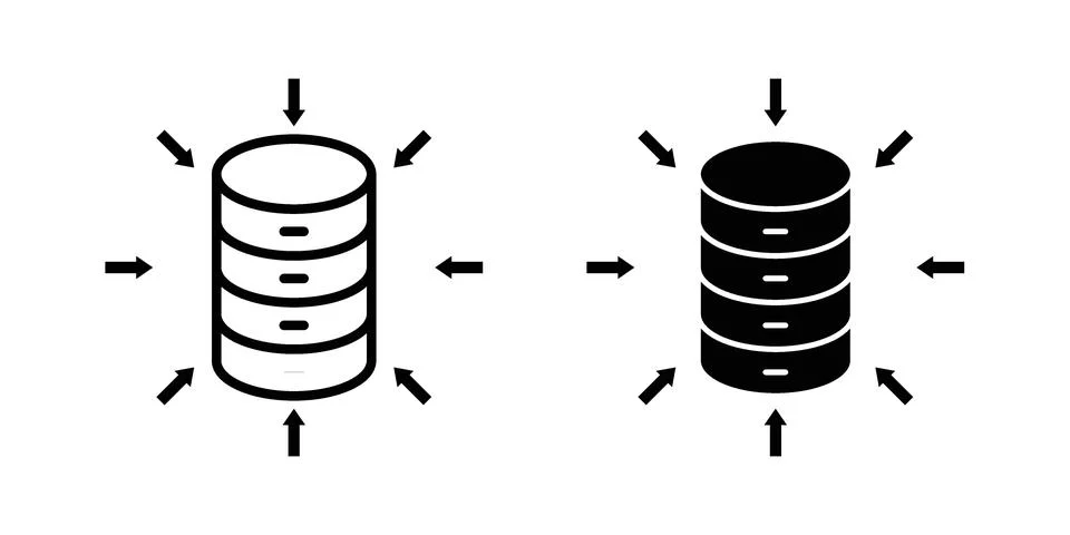 Data aggregation icon set. Vector EPS 10 Illustrazione stock