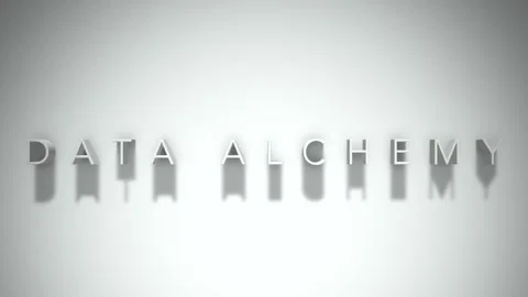 Data alchemy 3D title animation white text on a white background Stock Footage 299429479