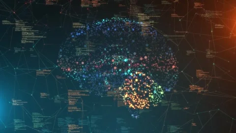 Data Algorithm Neural Network AI Brain Machine Learning Processing System Video stock 288906920