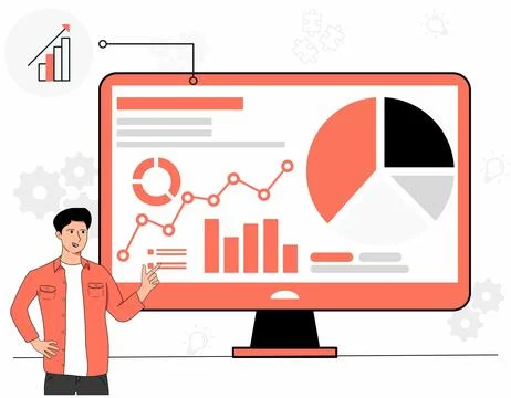 Data analist concept vector Stock Illustration