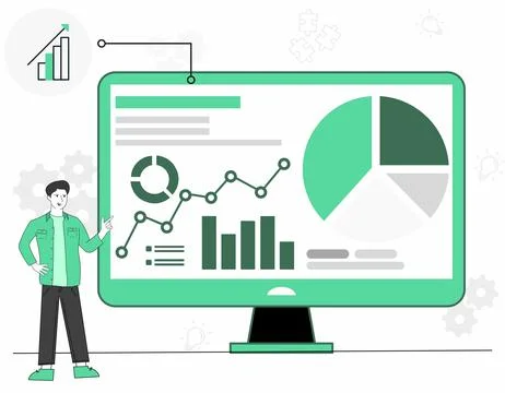 Data analist concept vector Stock Illustration